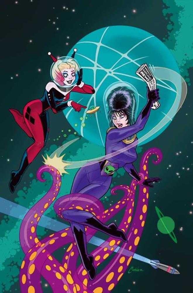 Harley Quinn X Elvira #5 Cover F Amanda Conner Tentacles Metal Full Art Variant