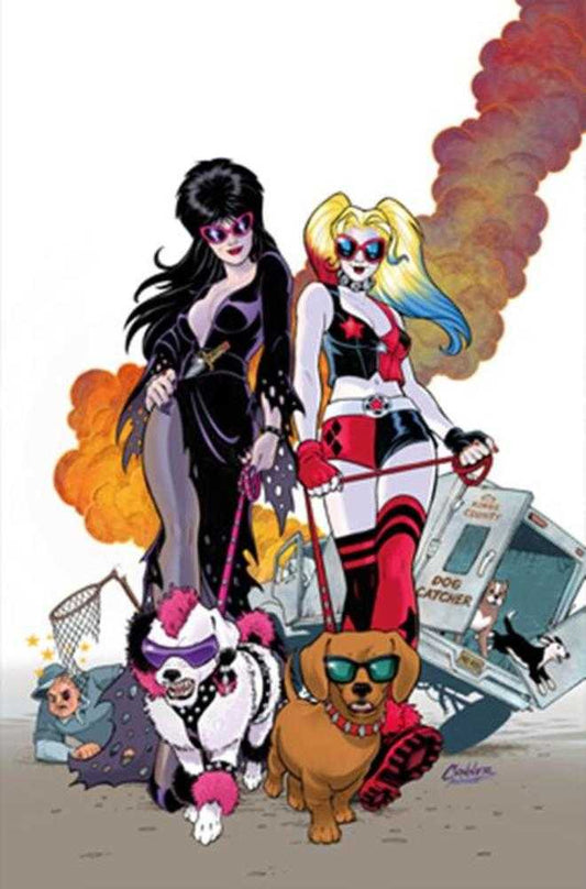Harley Quinn X Elvira #2 Cover I Amanda Conner Dogs Metal Full Art Variant