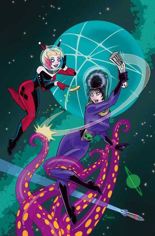 Harley Quinn X Elvira #5 Cover F Amanda Conner Tentacles Metal Full Art Variant